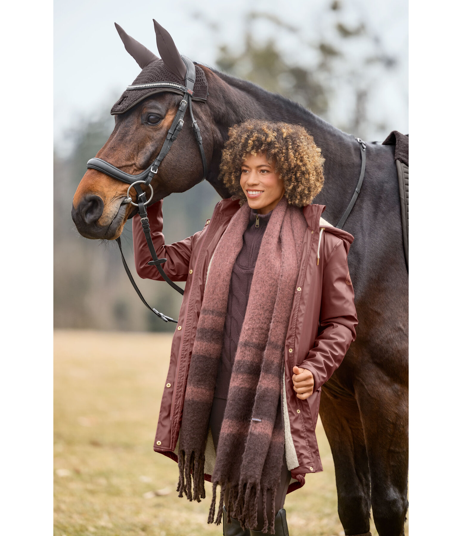 Teddy Fleece Hooded Raincoat Paris