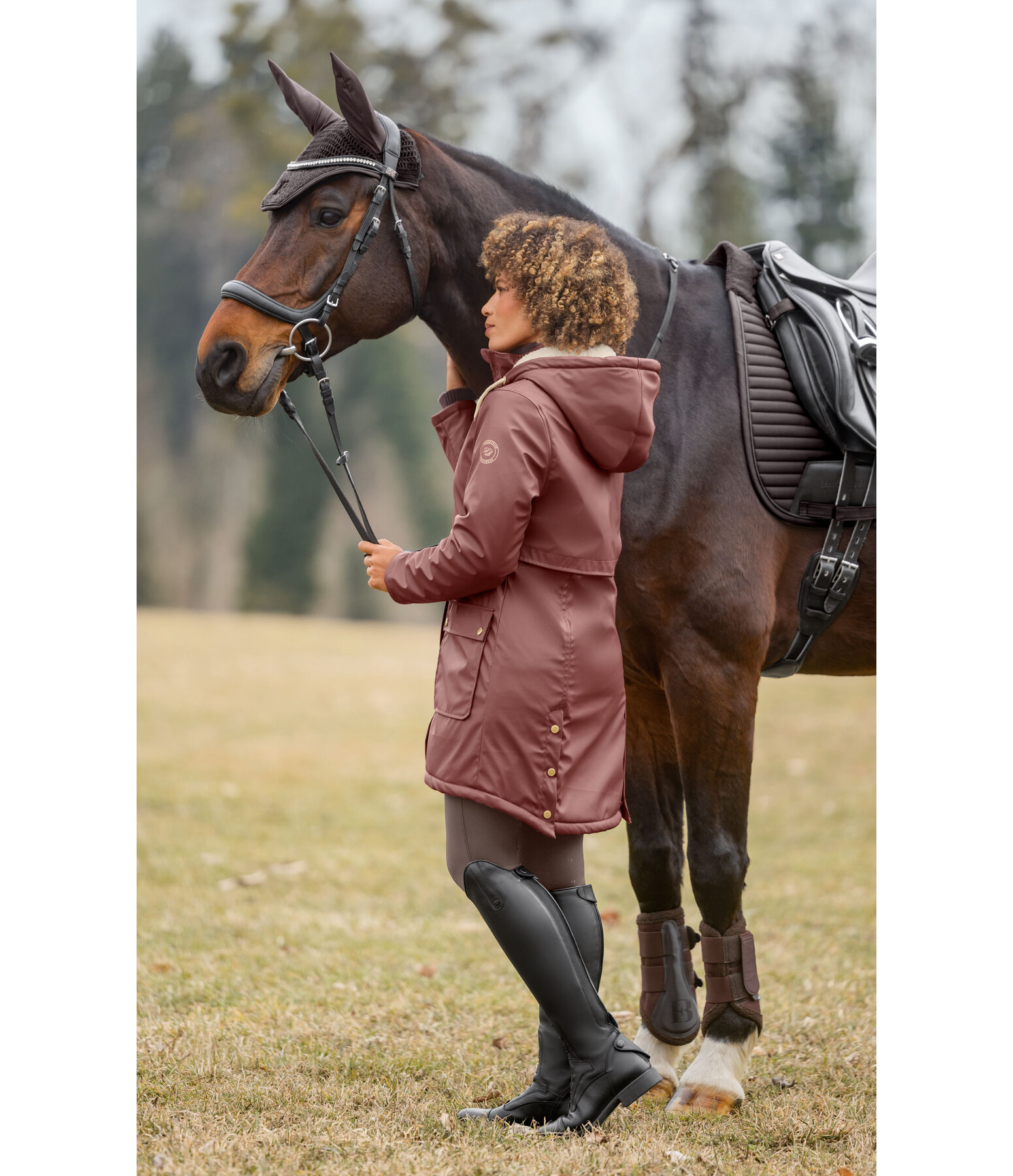 Teddy Fleece Hooded Raincoat Paris