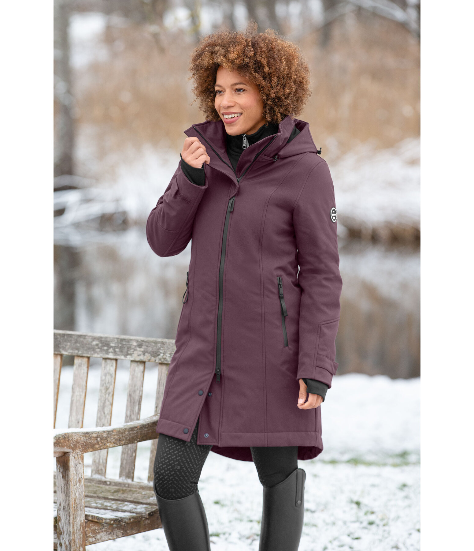 Hooded Softshell Riding Coat Aurelie