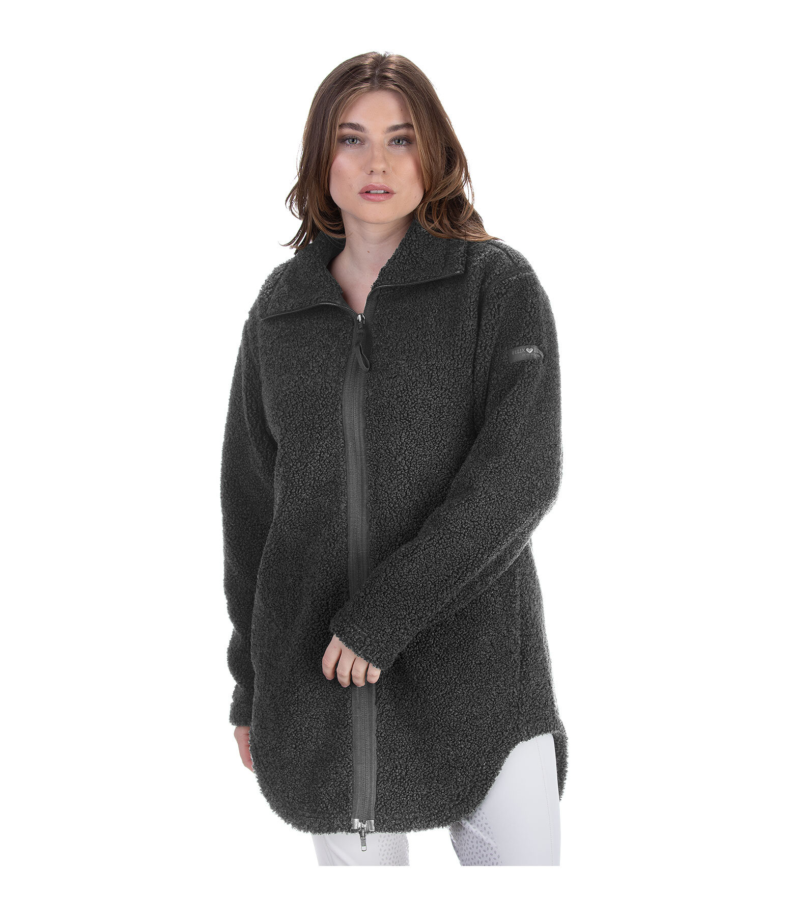 Black fleece coat womens cheap