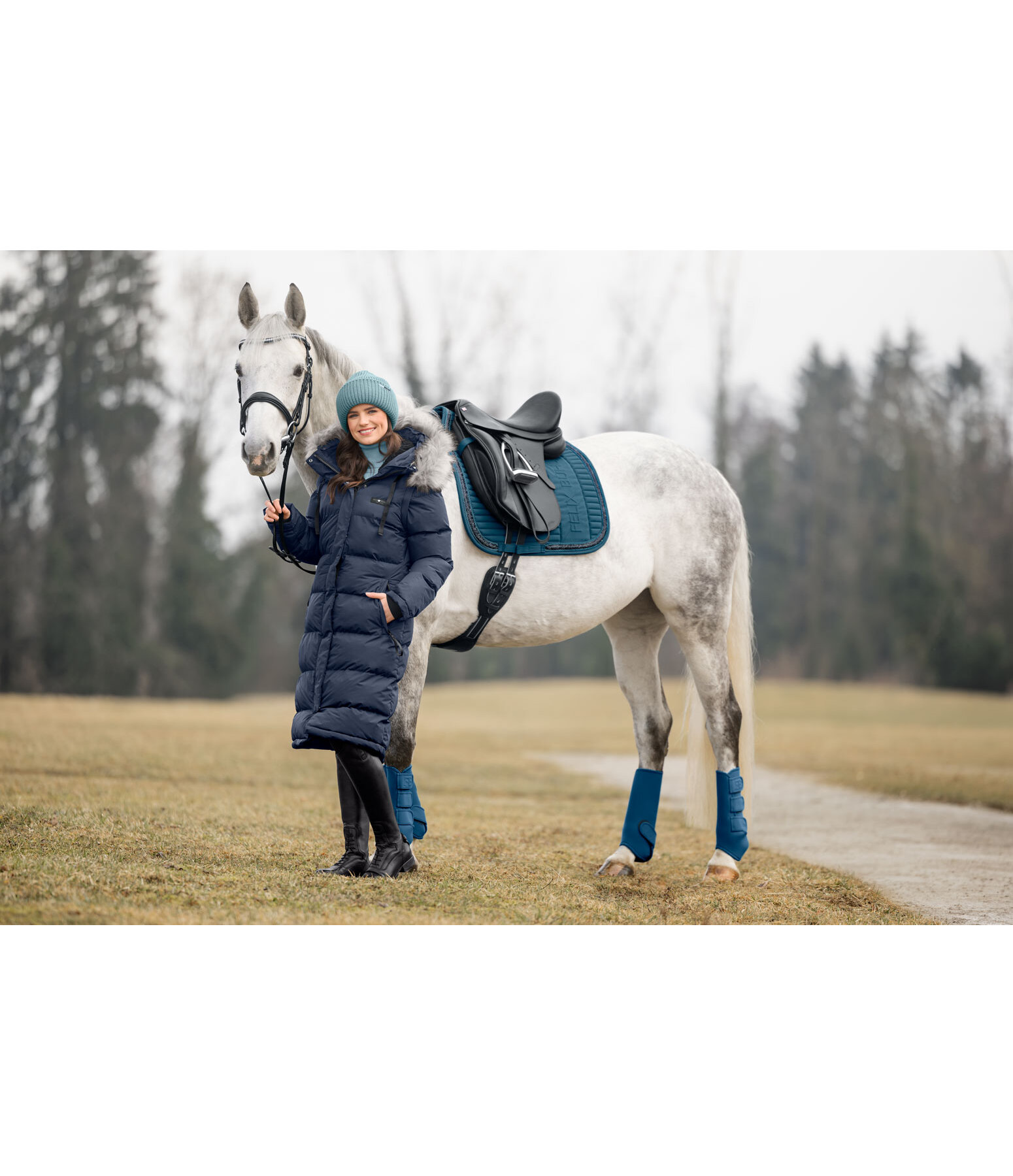 2-in-1 Quilted Riding Coat Eleonor