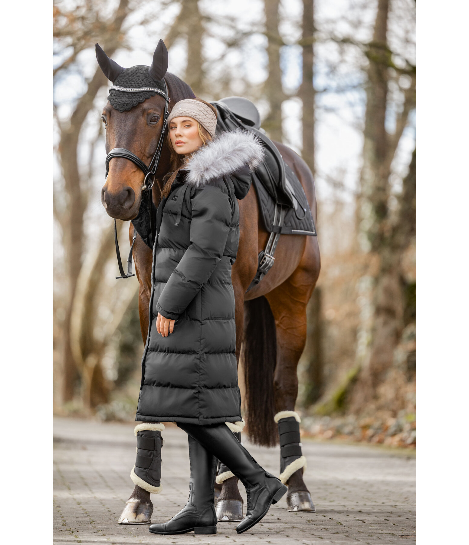 2-in-1 Quilted Riding Coat Eleonor