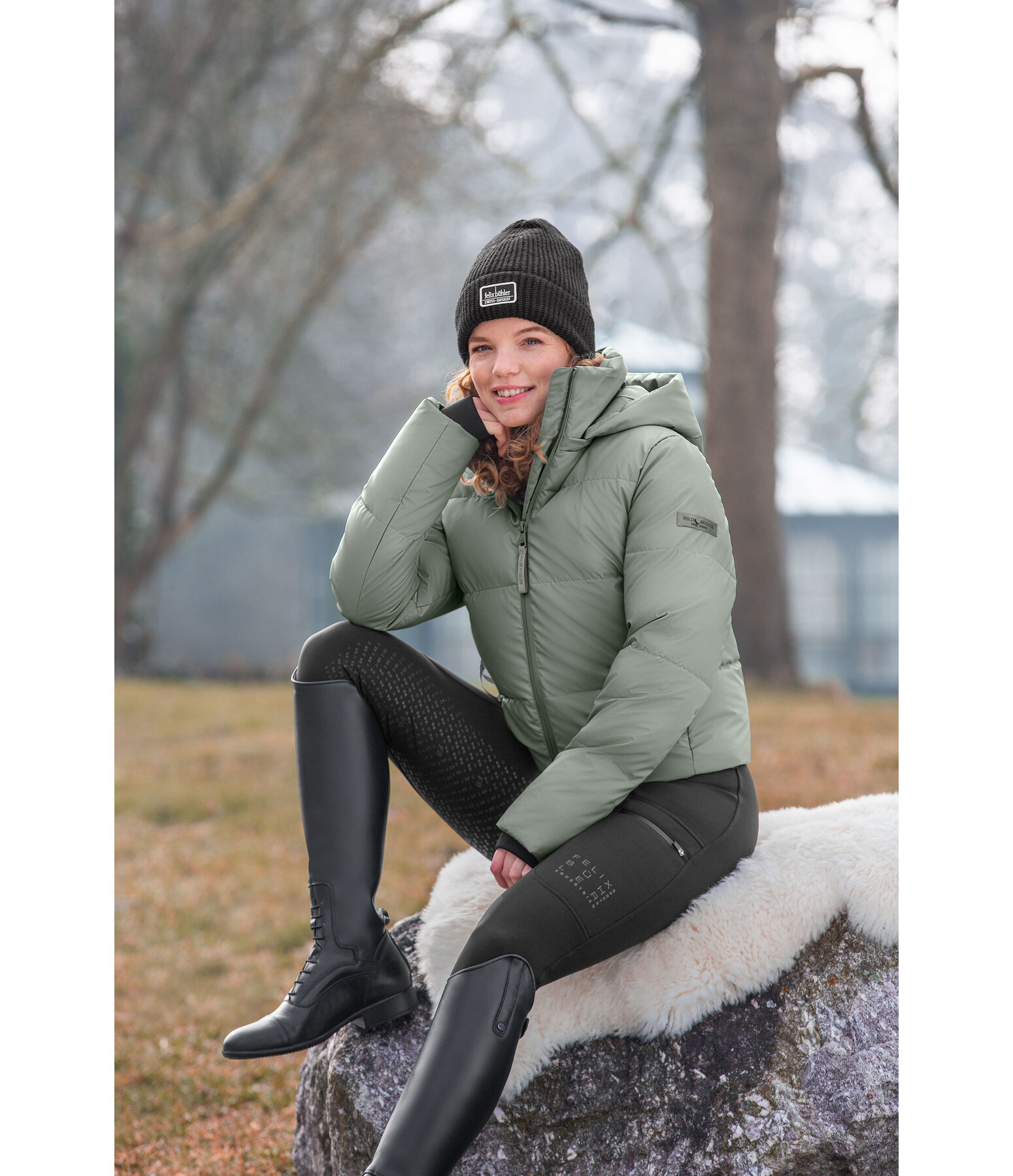 Hooded Quilted Riding Jacket Corinne