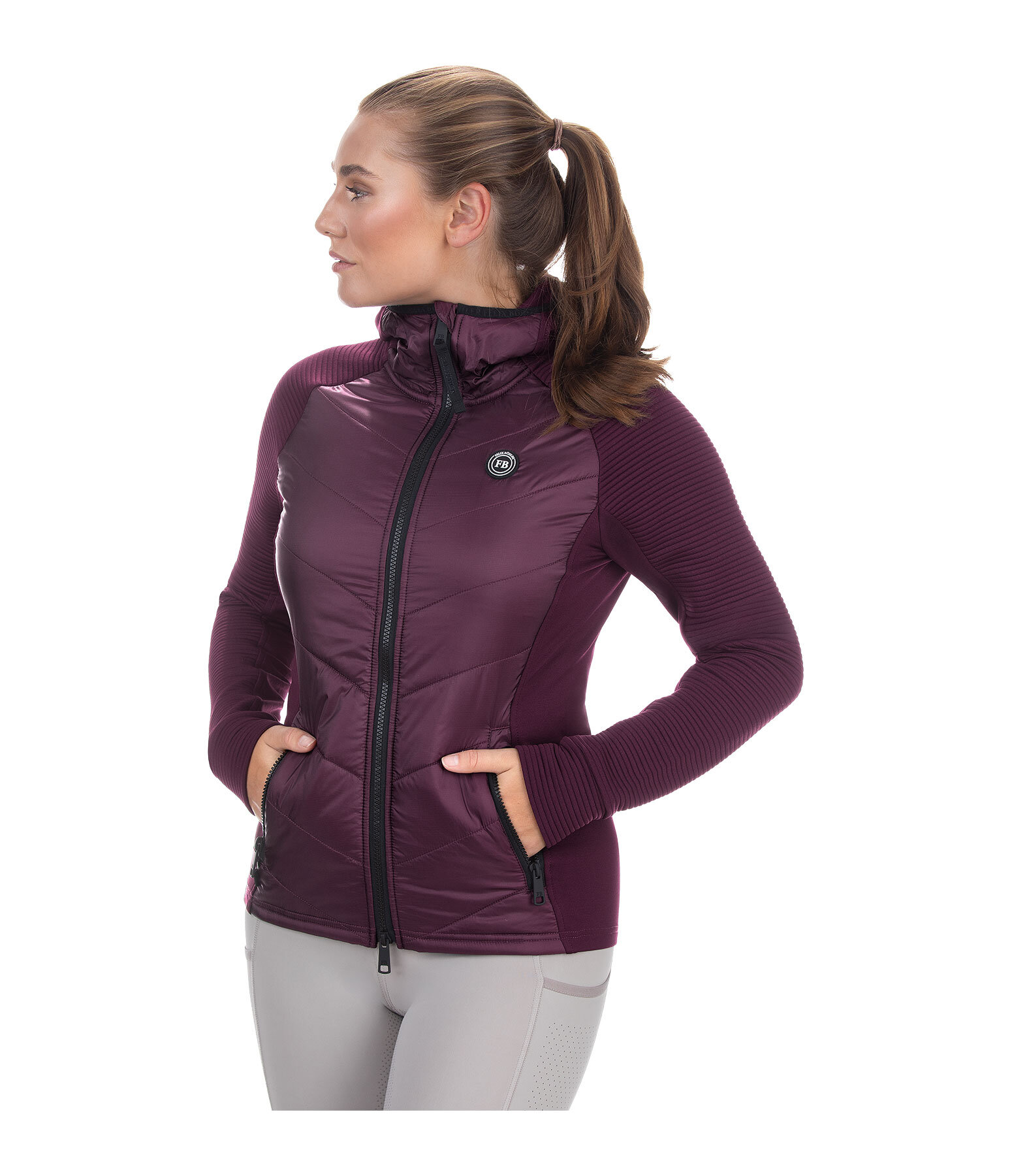 Hooded Combination Stretch Jacket Lene