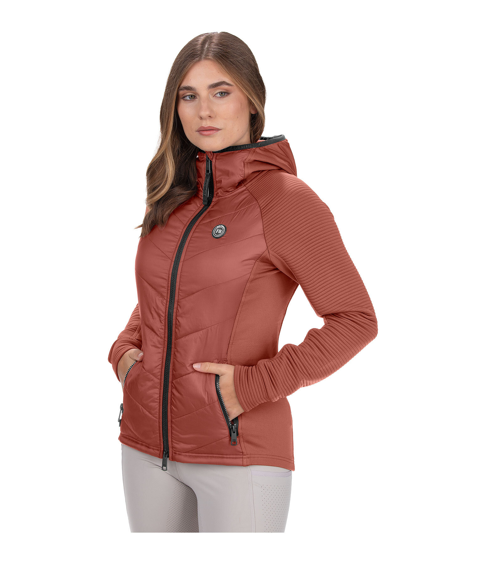 Hooded Combination Stretch Jacket Lene
