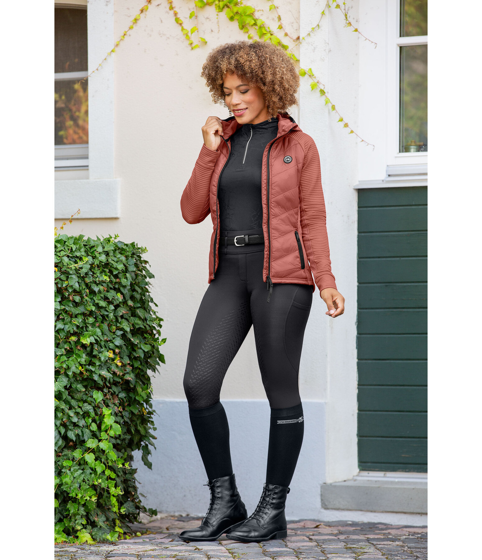 Hooded Combination Stretch Jacket Lene