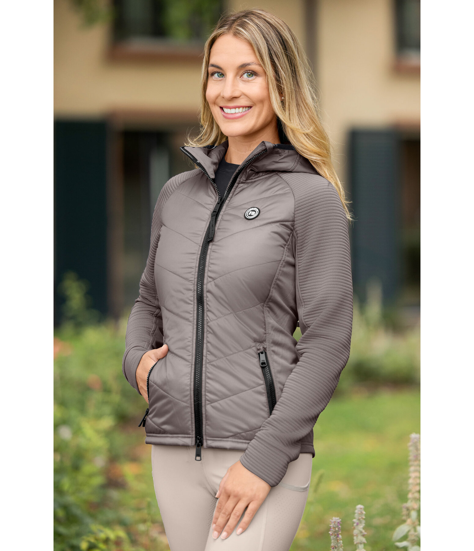 Hooded Combination Stretch Jacket Lene