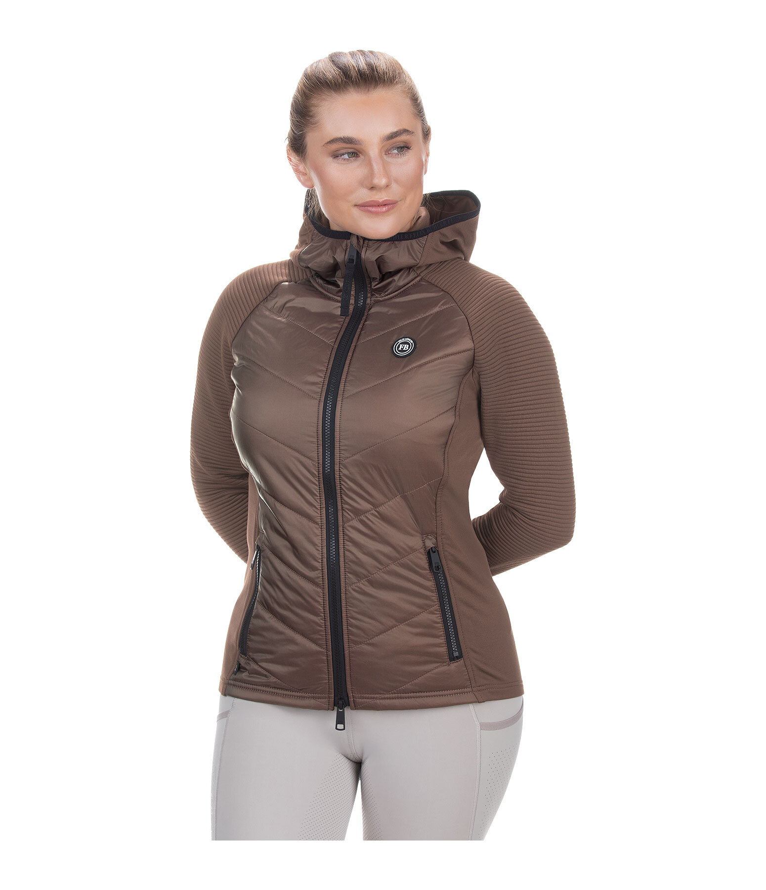 Hooded Combination Stretch Jacket Lene