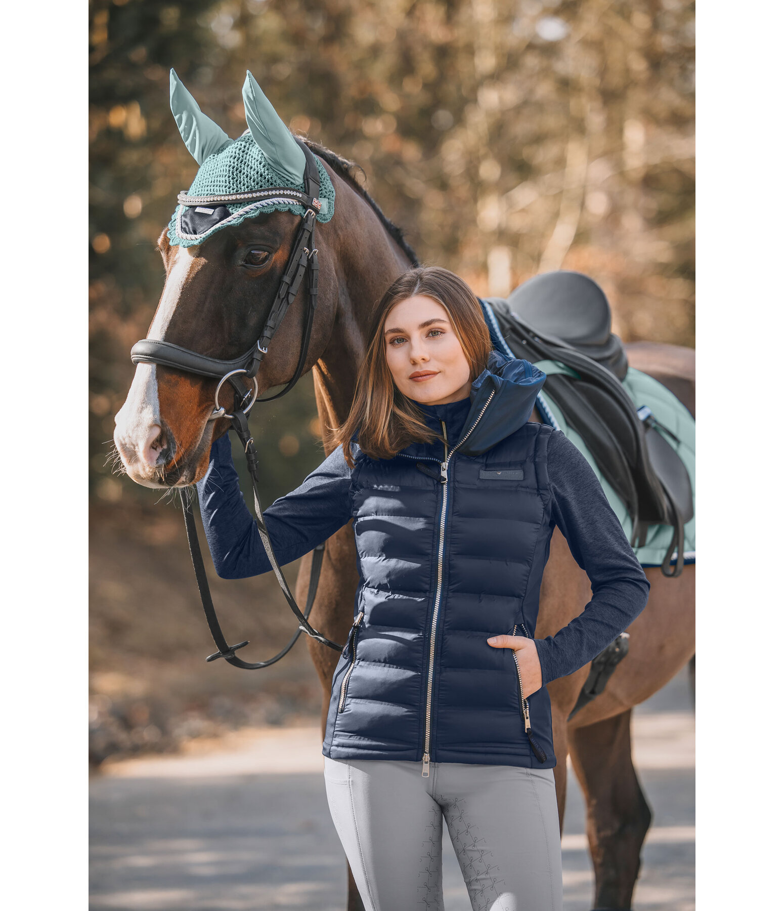 Softshell Hooded Combination Riding Gilet Jessy
