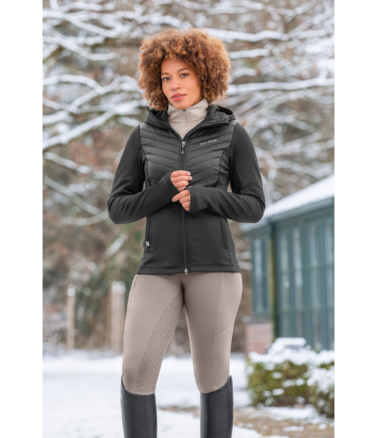 Hooded Combination Riding Jacket Mara