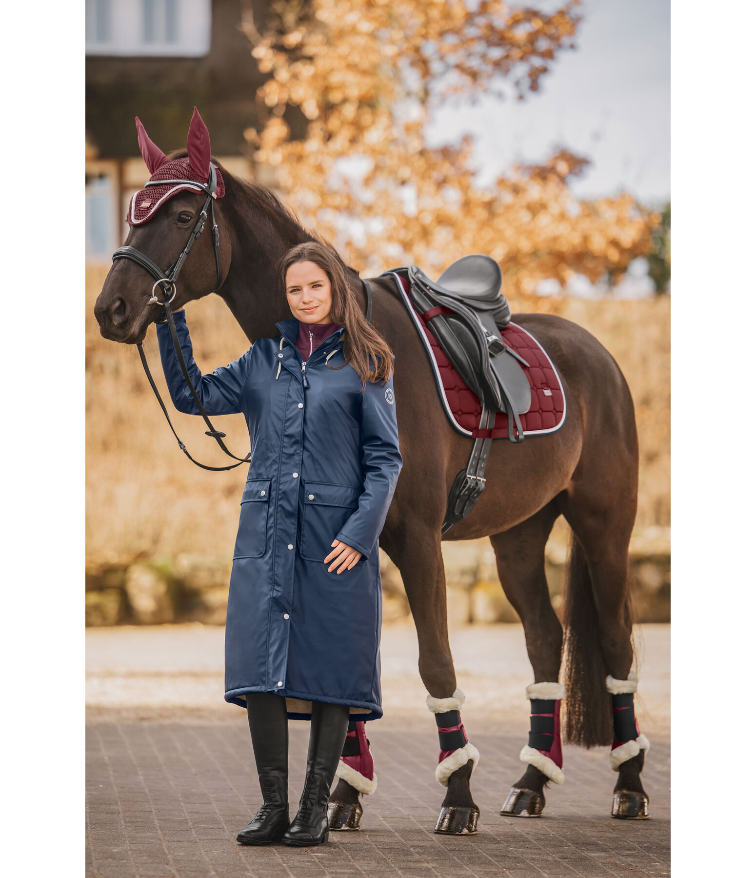 Teddy Fleece Hooded Raincoat Paris Long