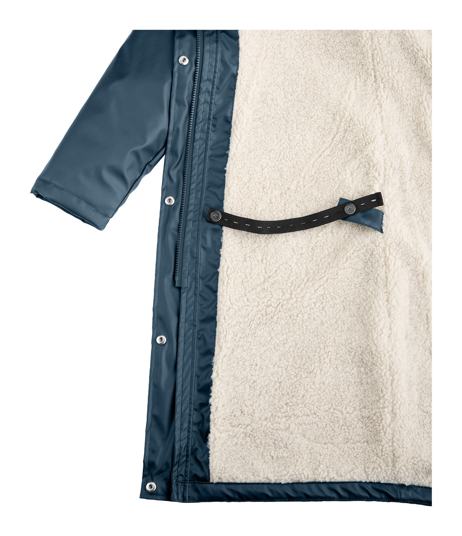 Teddy Fleece Hooded Raincoat Paris Long