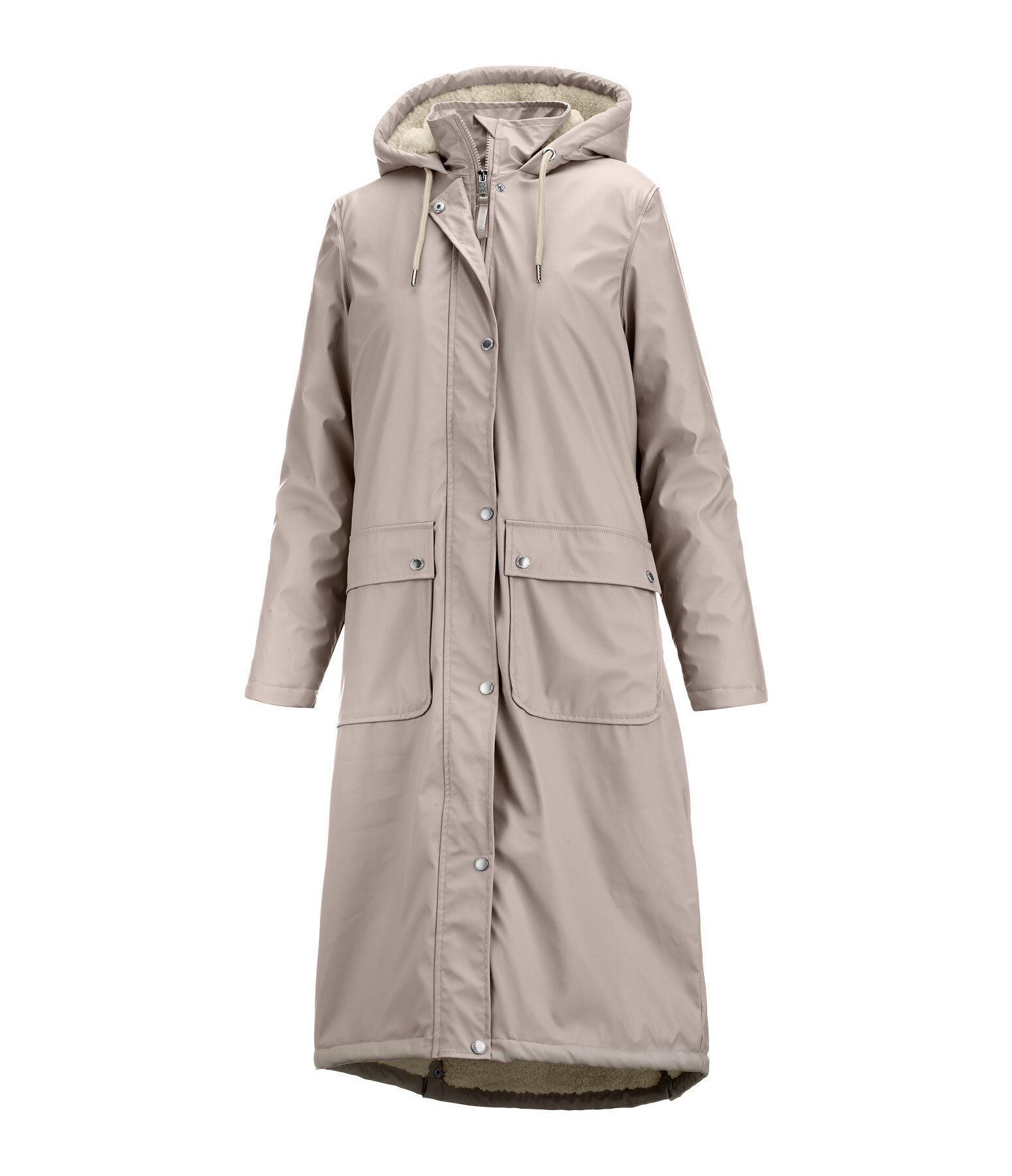 Teddy Fleece Hooded Raincoat Paris Long