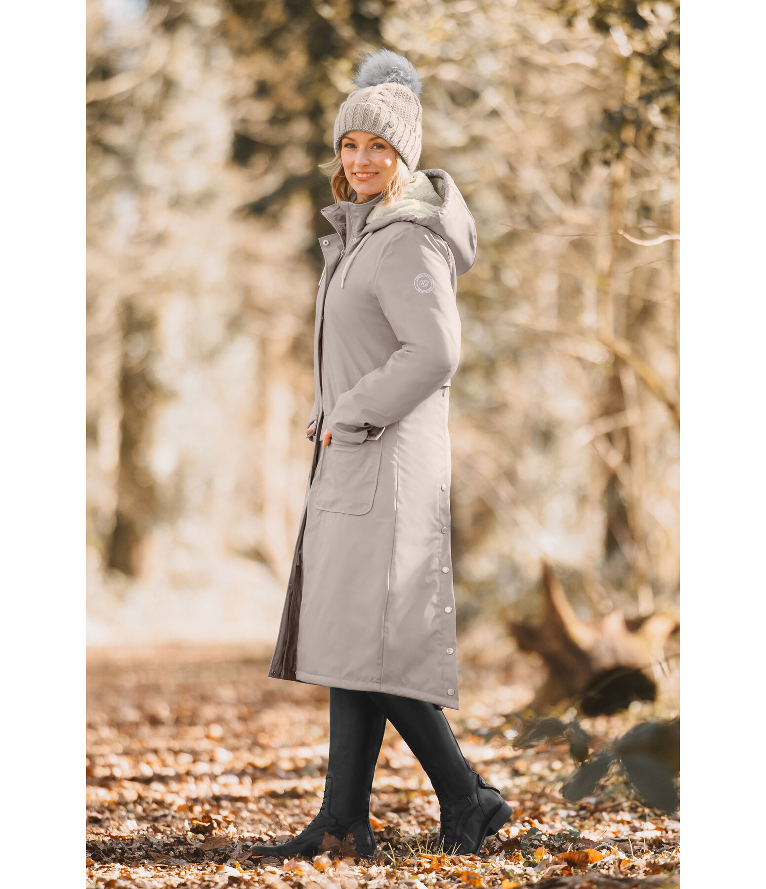 Teddy Fleece Hooded Raincoat Paris Long