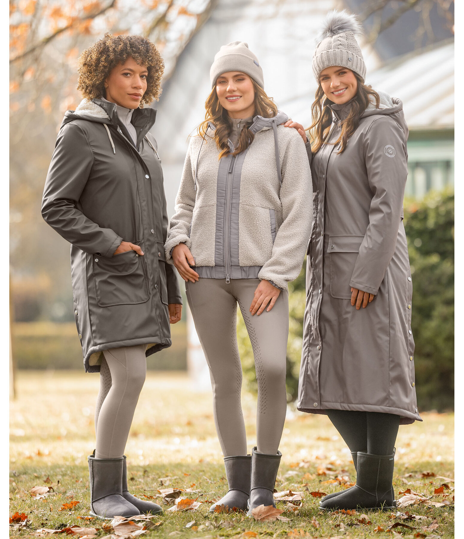 Teddy Fleece Hooded Raincoat Paris Long