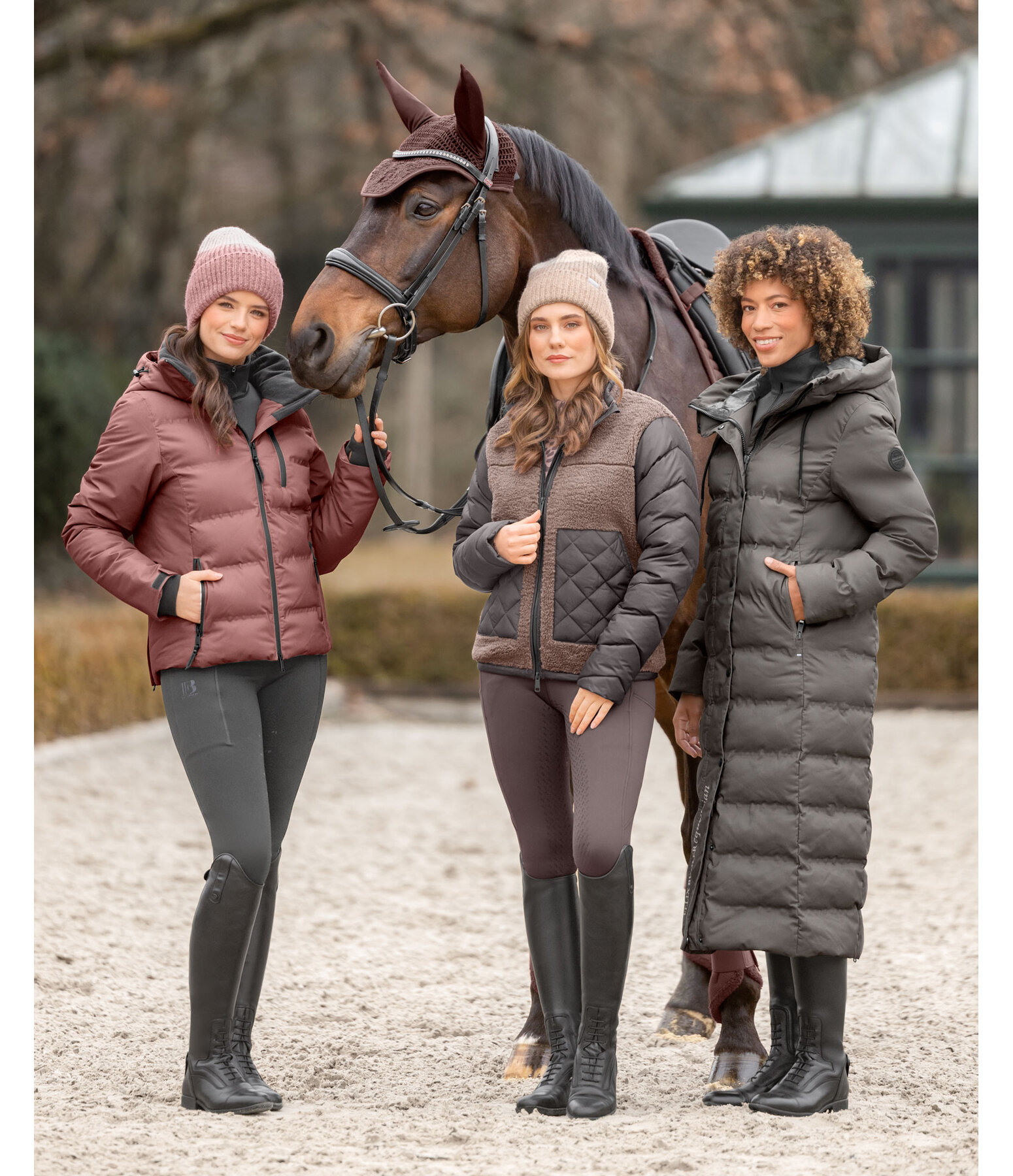 Hooded Quilted Riding Coat Zoe