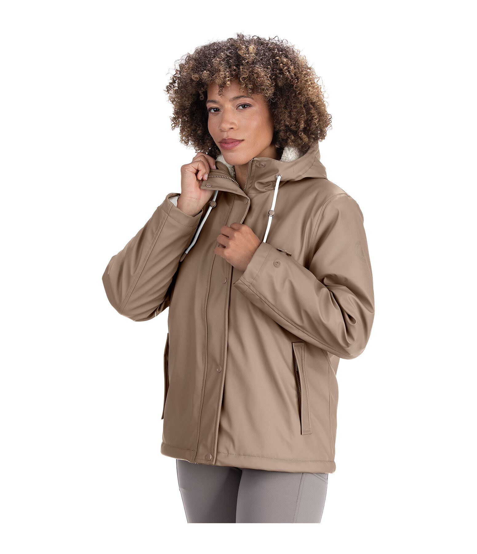 Teddy Fleece Hooded Rain Jacket Nella