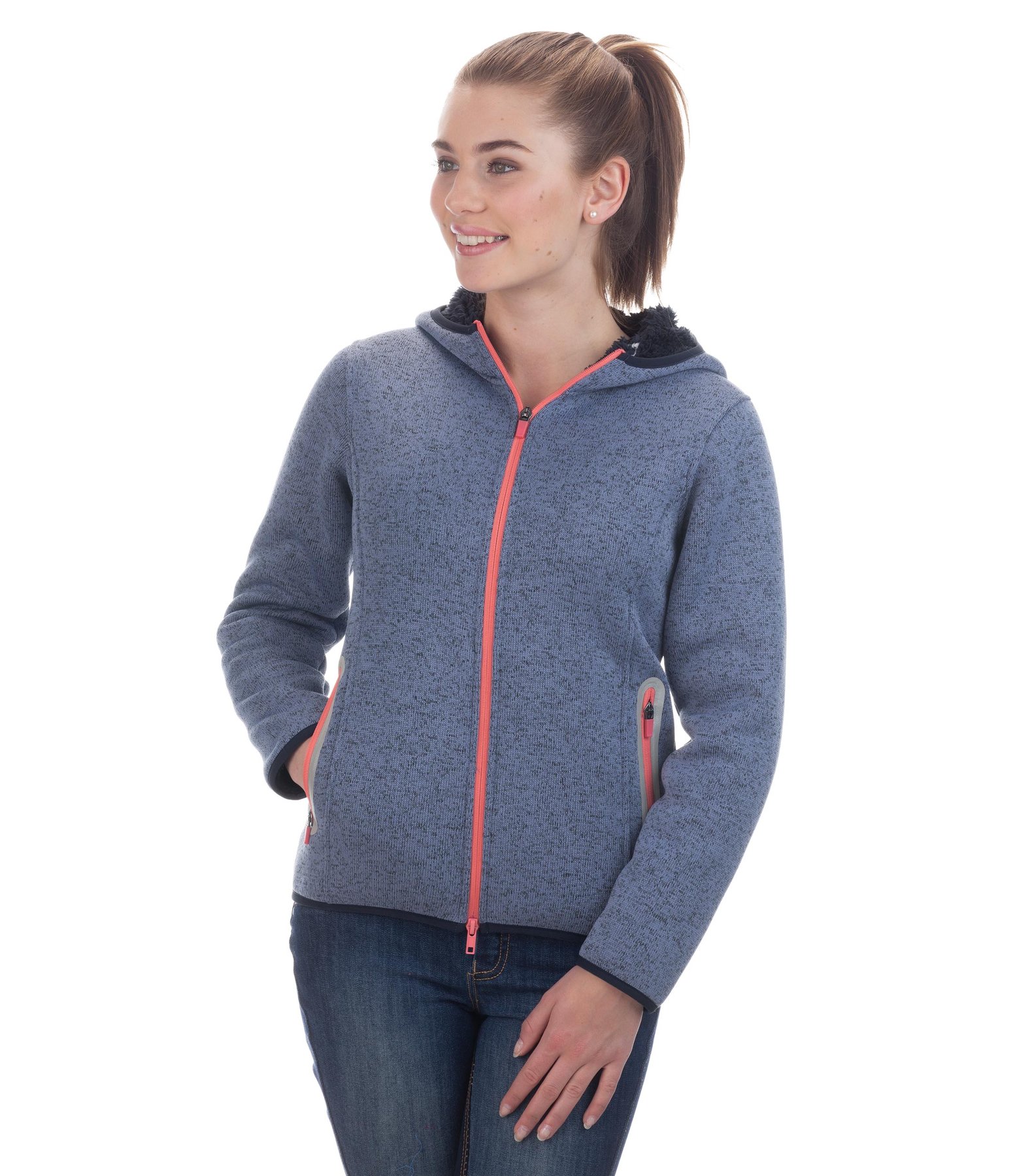 Children's Hooded Knit Fleece Jacket Clara Children's Fleece Jackets