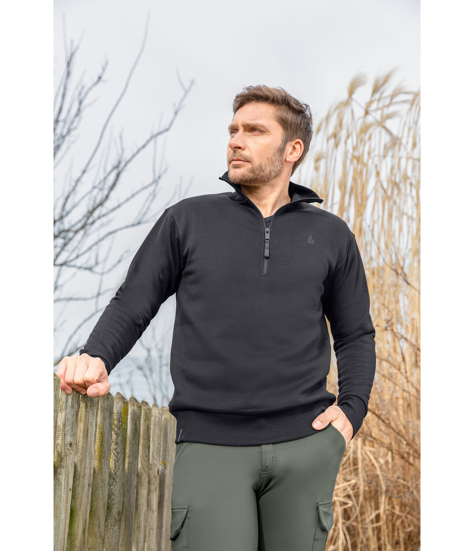 Men s Sweatshirt with zip up collar Portland Kramer Equestrian