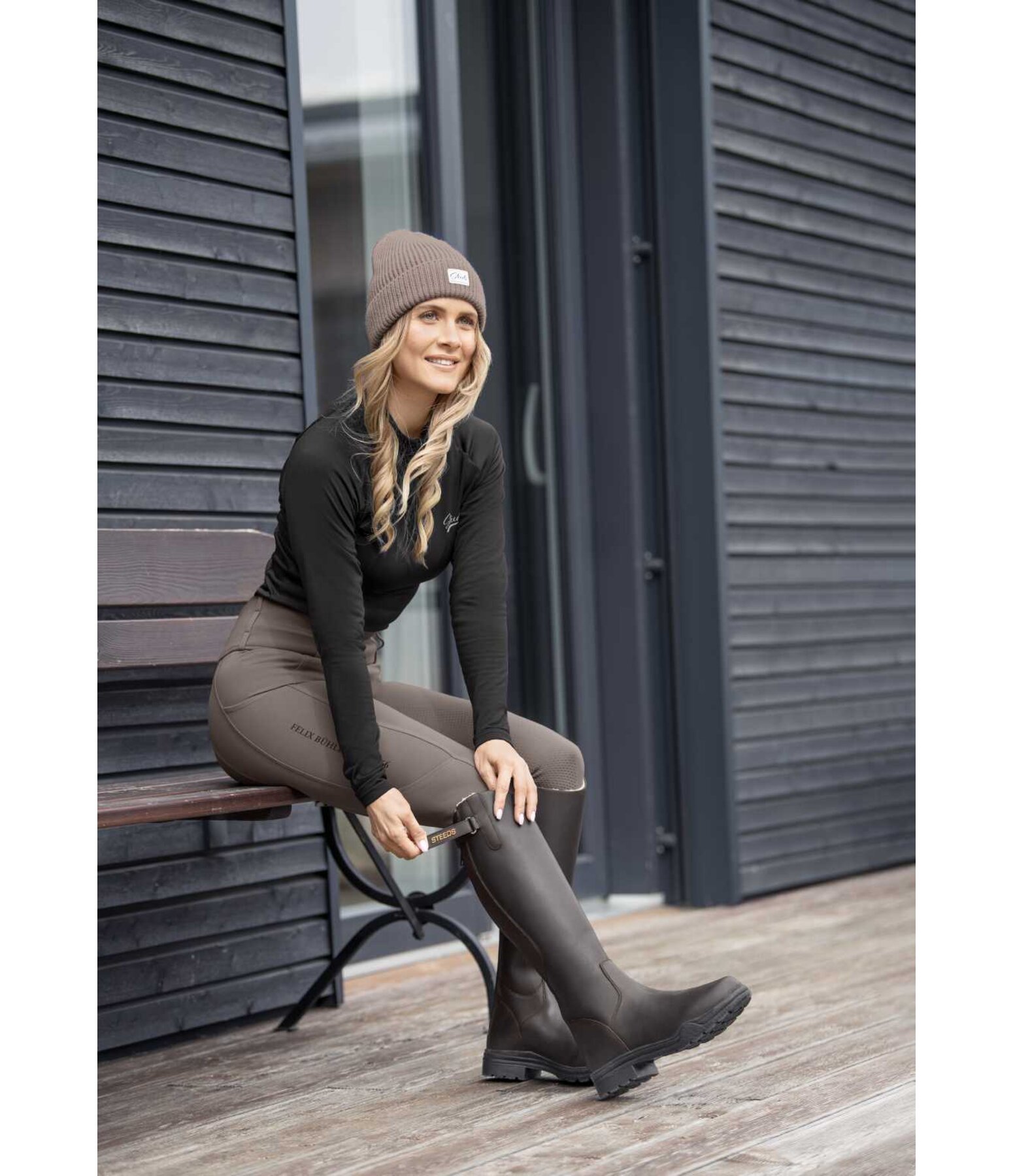 Long black riding sales boots
