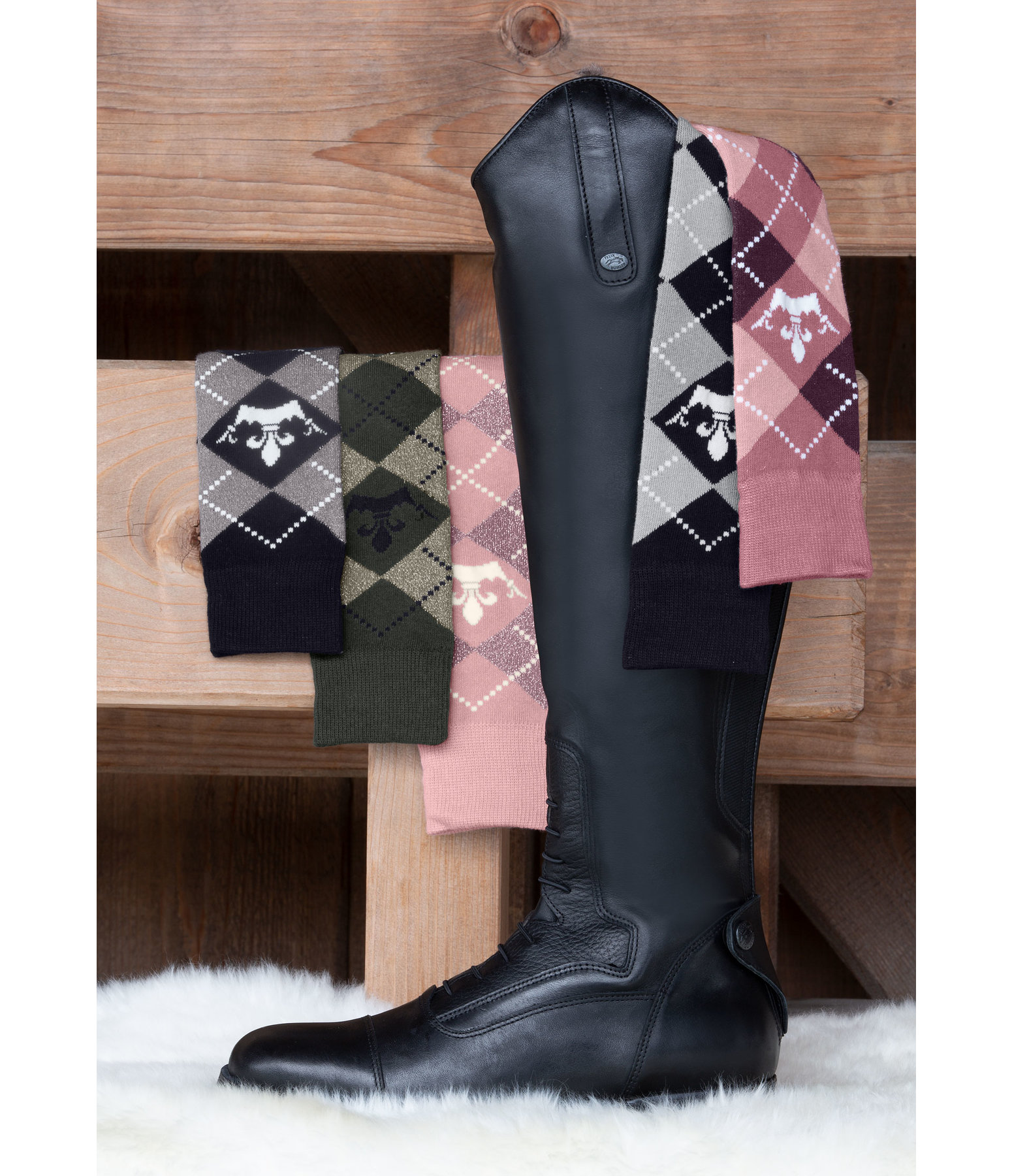 Argyle Knee High Socks