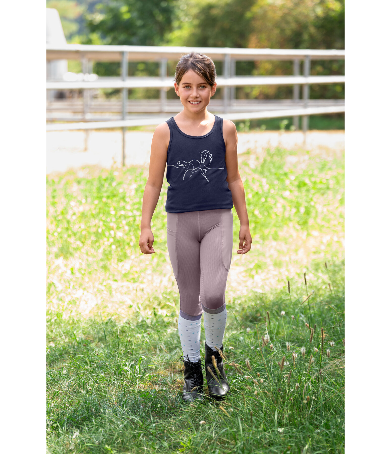 Children's Grip Riding Tights Mesh Sunny