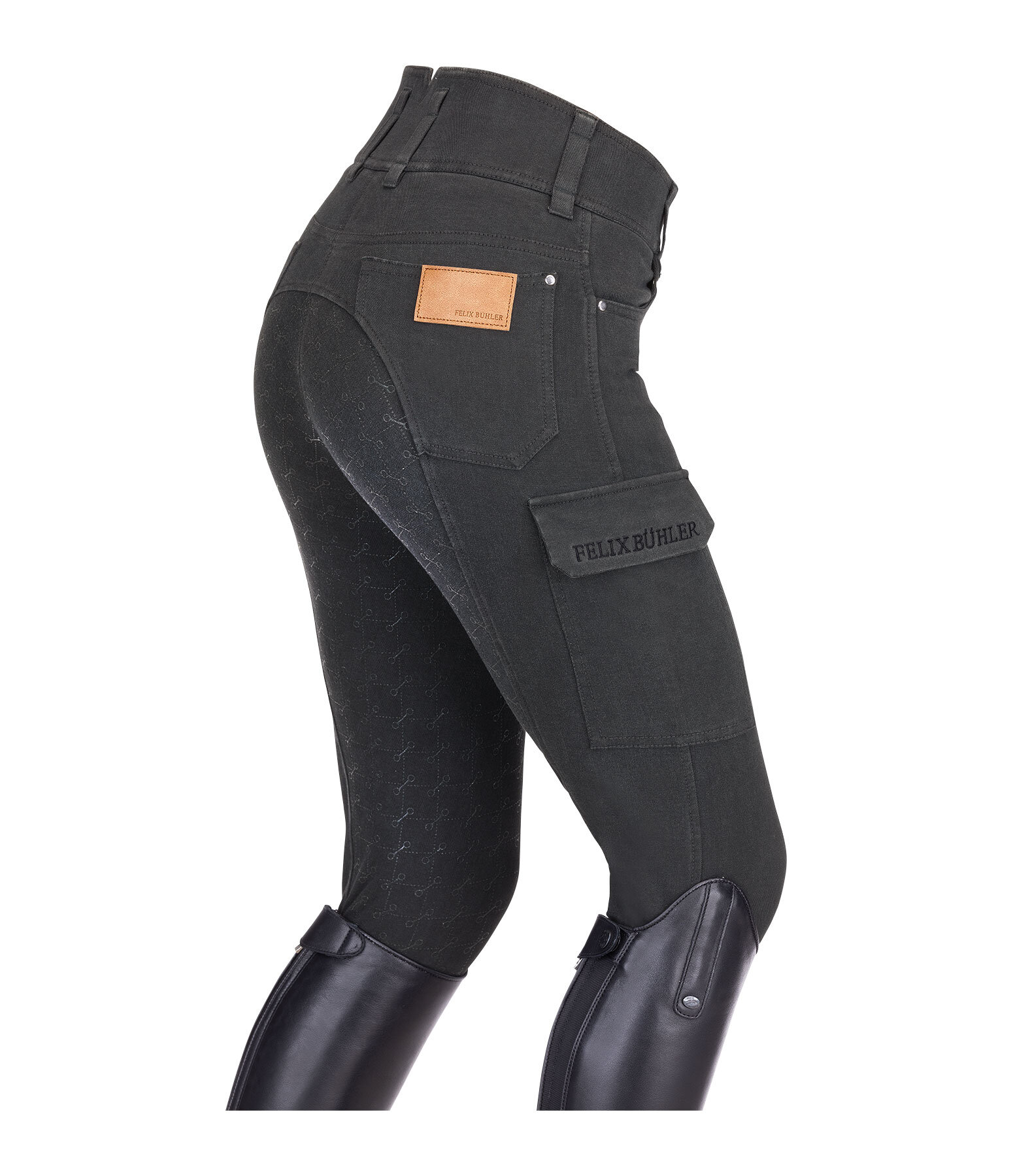 High Waist Denim Grip Breeches Laura