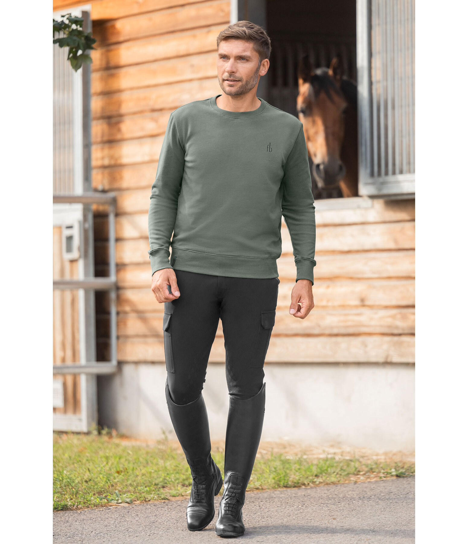 Men's Hybrid Grip Knee Patch Breeches Lucas