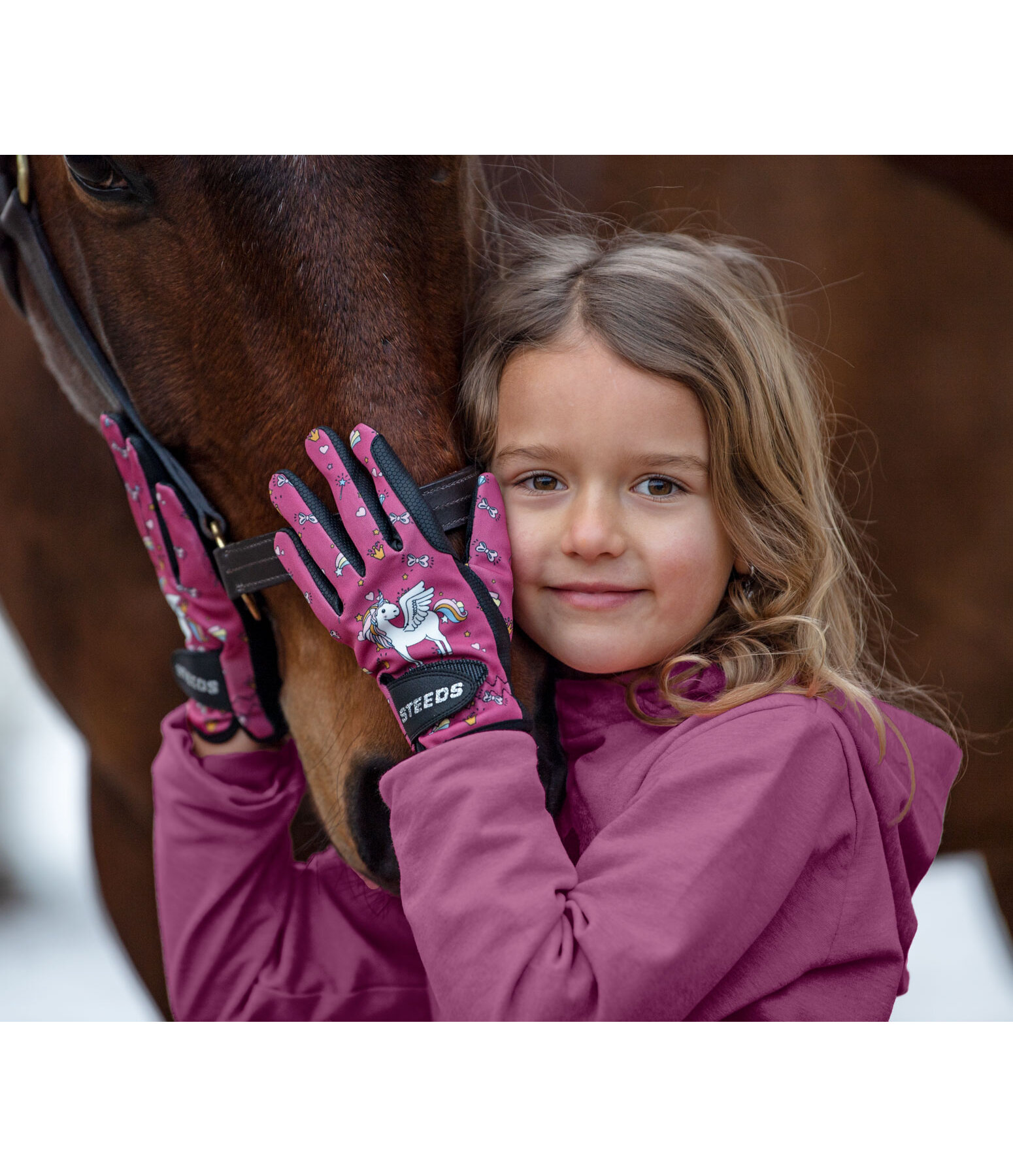 Childrens Winter Riding Gloves Unicorn