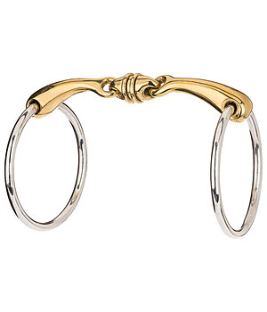 GOLD MEDAL Loose Ring Snaffle Bit, Anatomical Roller, Double Jointed - 350418