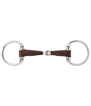 SILK STEEL Leather Eggbutt Snaffle Bit, Single Jointed - 350425