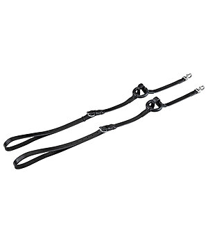 SHOWMASTER Leather Side Reins with Rubber Rings - 520116