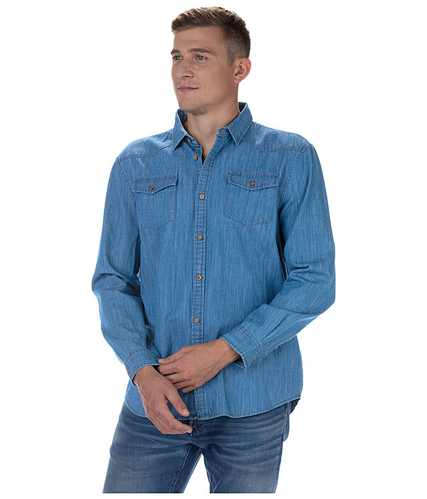 Men s Denim Shirt Carlo Men s Riding Wear Kramer Equestrian
