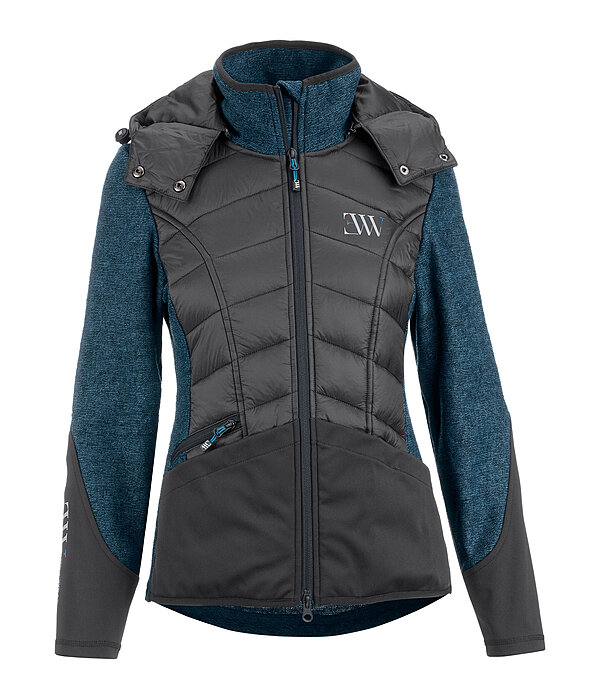 Wool Mix Knitted Fleece Hybrid Jacket with Hood