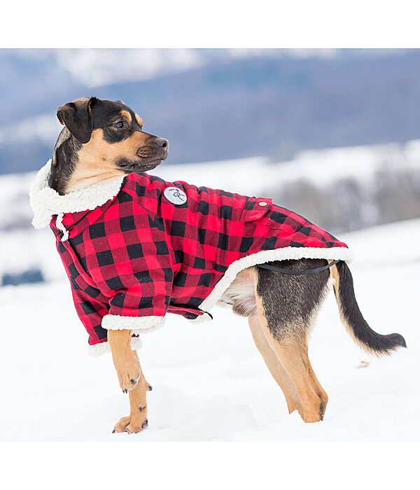 Flannel Dog Coat with Sherpa Lining Emmet