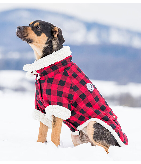 Flannel Dog Coat with Sherpa Lining Emmet