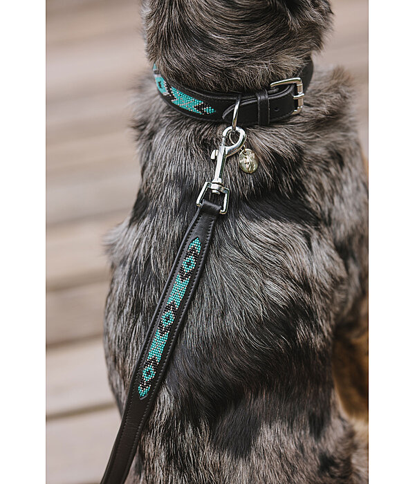 Beaded Leather Dog Lead Austin