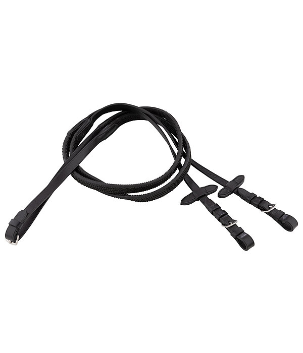 Leather Rubber Reins Intense Grip