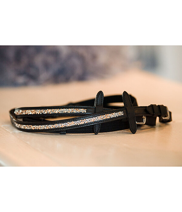 Oiled Leather Web Reins Crystal Diamond