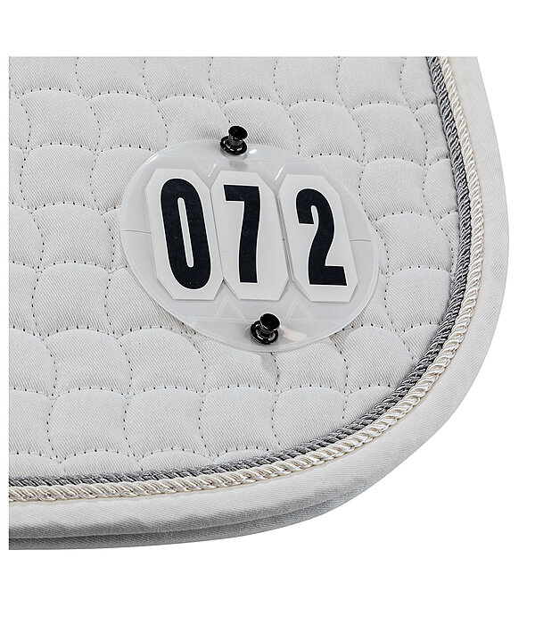 Competition numbers for the saddle pad, round