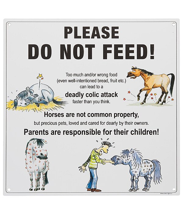 Comic Stable Sign Do not feed