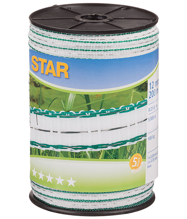 Electric Fence Tape Star Class DeLuxe, 200m / 12mm Roll