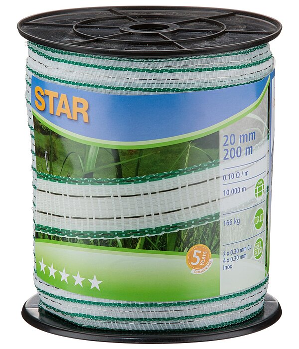 Electric Fence Tape Star Class DeLuxe, 200m / 20mm  Roll