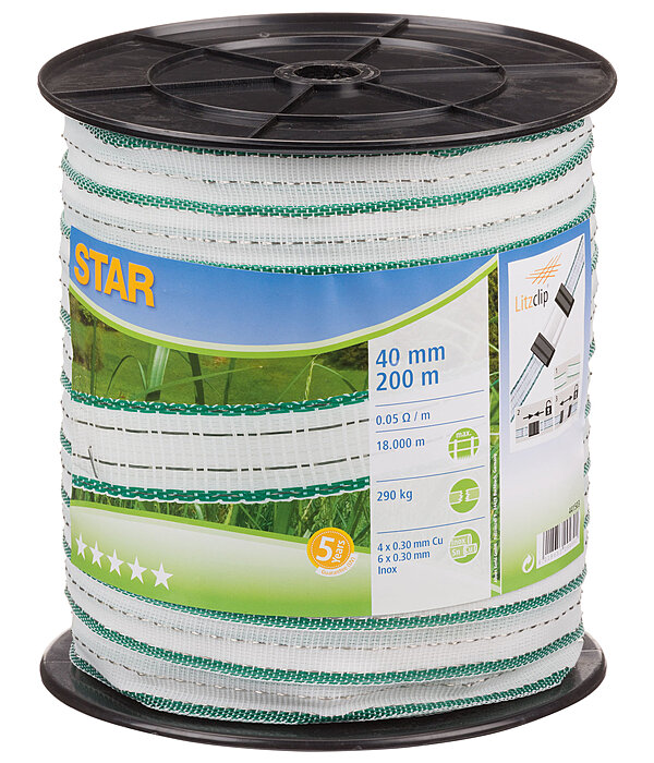 Electric Fence Tape Star Class DeLuxe, 200m / 40mm