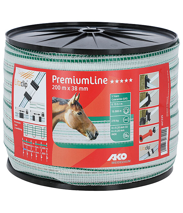 Electric Fence Tape PremiumLine 200m/38mm