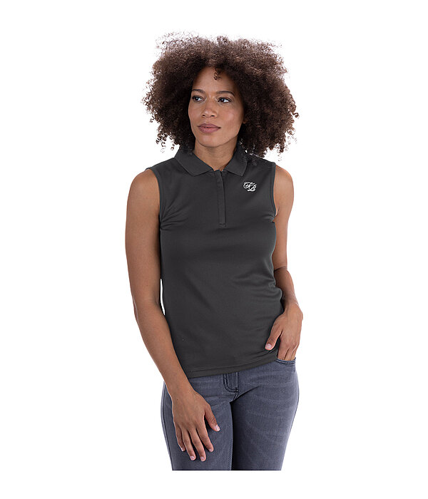 Black sleeveless top polo shirt ladies