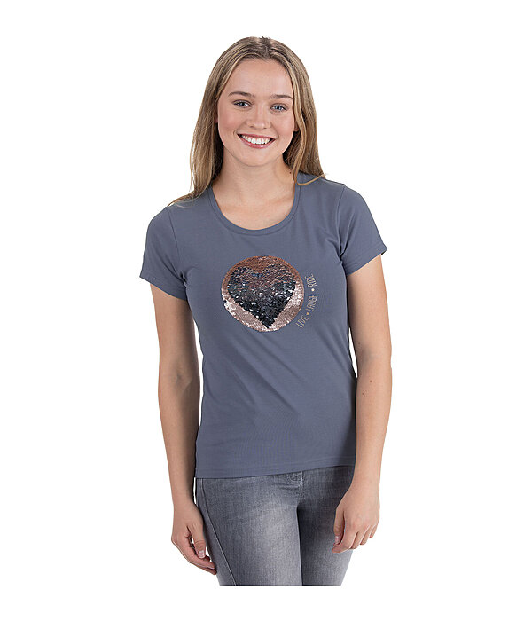 T shirt sequin reversible femme top